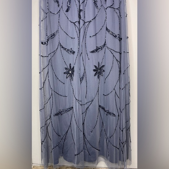 Amelia Couture Elegant Blue Beaded Evening Gown - Picture 12 of 15